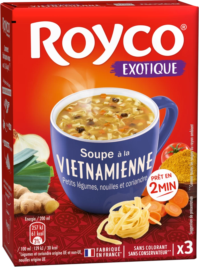 Soupe à l'indienne légumes, curry et croûtons (Royco minute soup